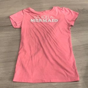 Pink shirt barley worn size small says La Jolla mermaid